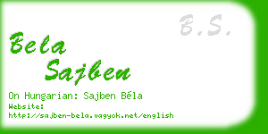 bela sajben business card